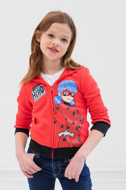 Ladybug Girls Zip up Hoodie Toddler to Big Kid